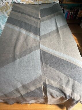 Aqua collection from Bloomingdale’s Geometric Blue Gray Scarf Blanket